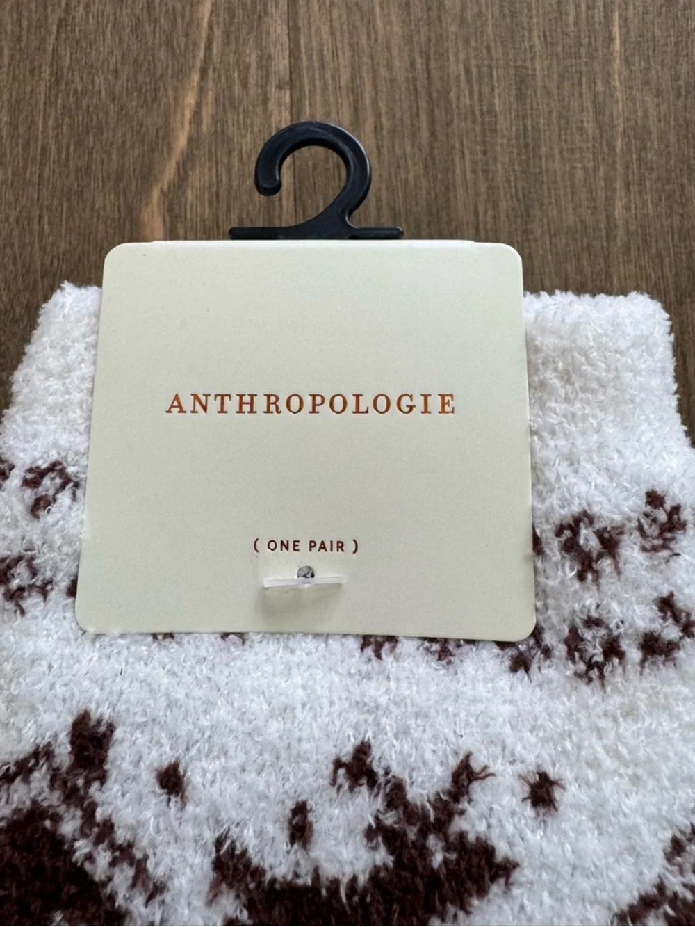 Anthropologie Cozy Cabin Sherpa Lined Socks Blue Brown Winter Village One Size